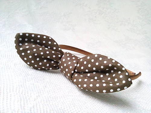 Sweet Pin Up headband (brown/white dots)