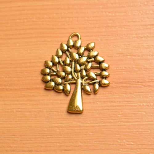 Strom - přívěsek - starozlato - 29mm x 23mm