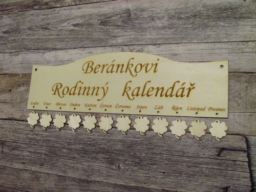 Rodinný kalendář 43x13 - s gravírováním