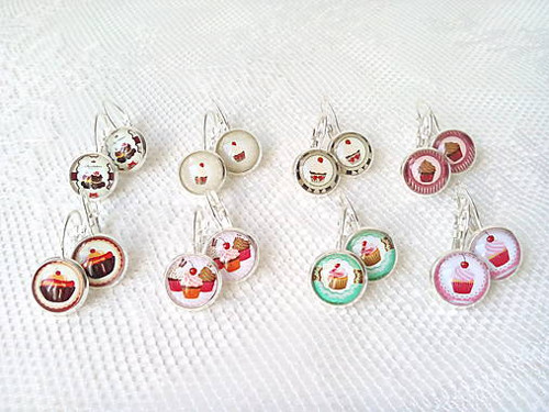 Cupcakes earrings (silver)