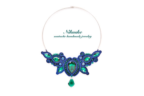 Passion for gems - soutache náhrdelník