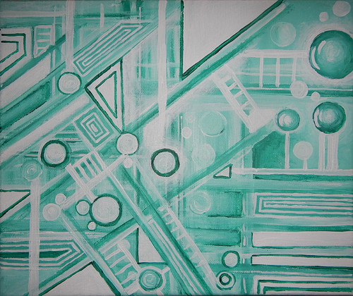 Mátová abstrakce 30x20 cm