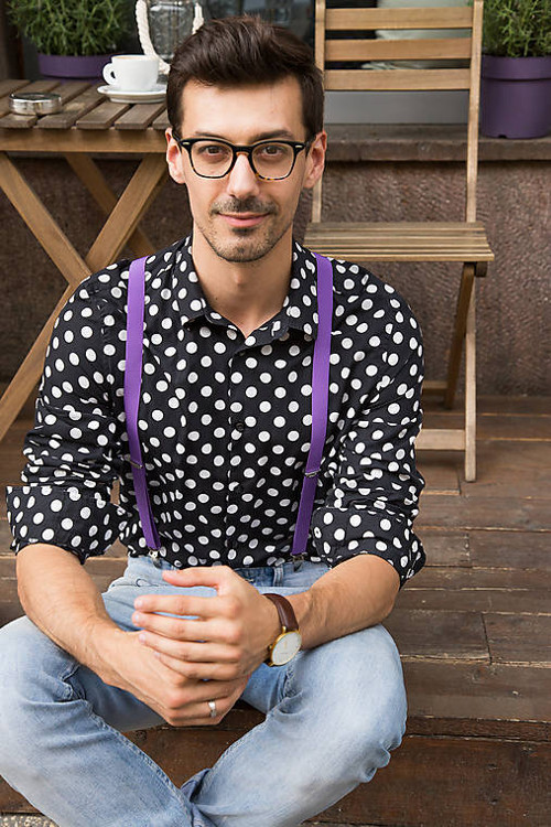 Retro suspenders (violet) — foto 1