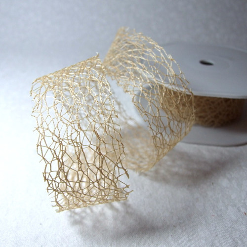 Stuha - síťka hnědá, š. 3 cm — foto 1