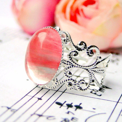 Romantic Cherry Quartz / Prsten s cherry krystalem
