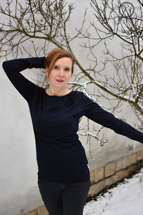 Temně modré s aplikací, vel. M — foto 1