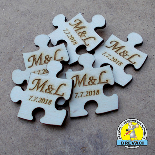 SVATEBNÍ PUZZLE s monogramem KV0170 — foto 1