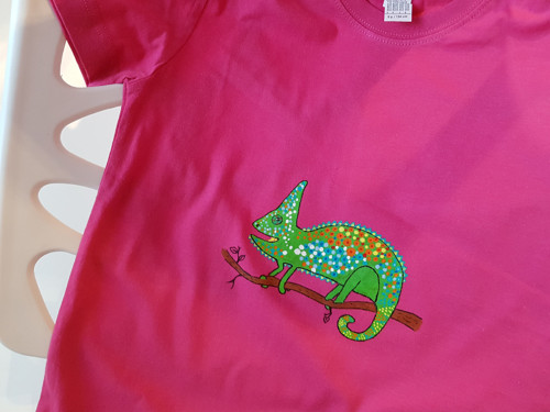 V.134 pískací tričko- chameleon — foto 1