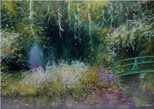 Monetova zahrada v Giverny - olej — foto 1