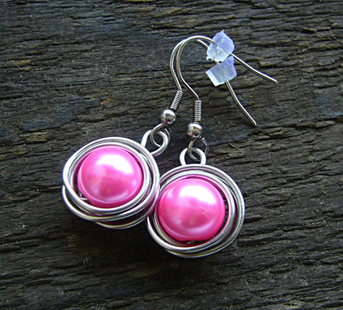 Pink náušnice / nerez ocel — foto 1