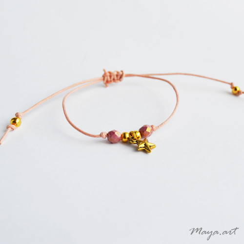 Oranžový náramek "SIMPLE BRACELET" s hvězdičkou