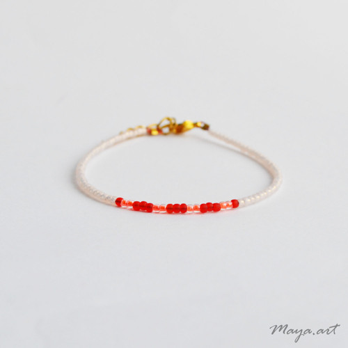 Červenobéžový náramek "SIMPLE BRACELET"