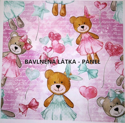 Bavlněný panel 16x16 cm KOLEKCE ROZTOMILÍ MEDVÍDCI — foto 1