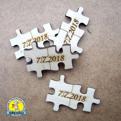 SVATEBNÍ dvou-PUZZLE s datumem KV0170