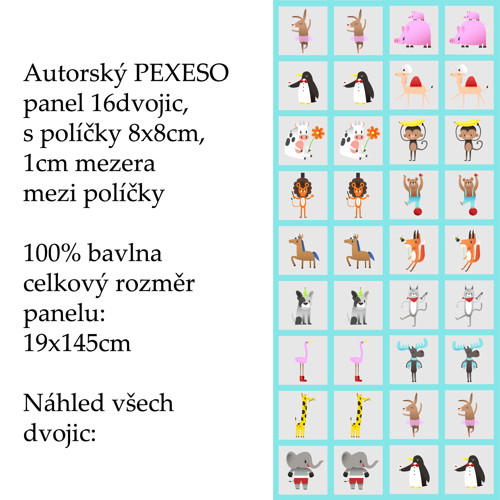 PEXESO panel 8x8cm, 16 dvojic:VESELÝ CIRKUS — foto 1