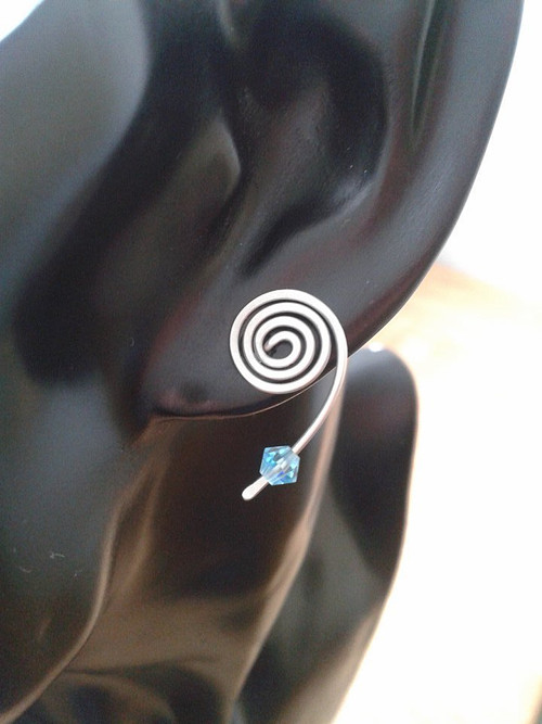 Tyrkysové bodovky - chirurgická ocel - Swarovski