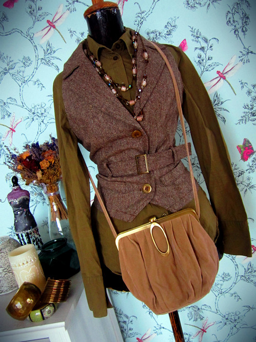 Kabelka rámová camel — foto 1
