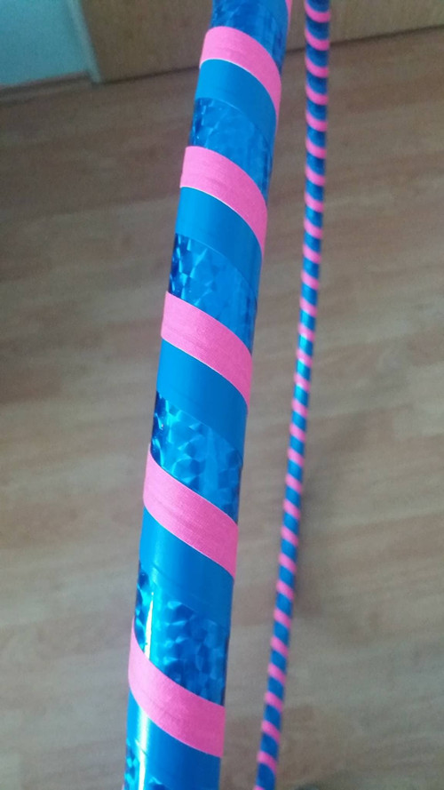 Obruč na hooping modro-růžová 100 cm — foto 1