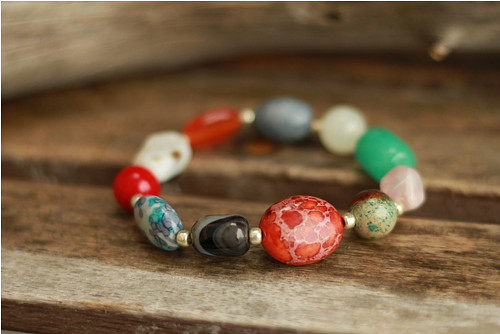 Boho náramok z minerálov mix — foto 1