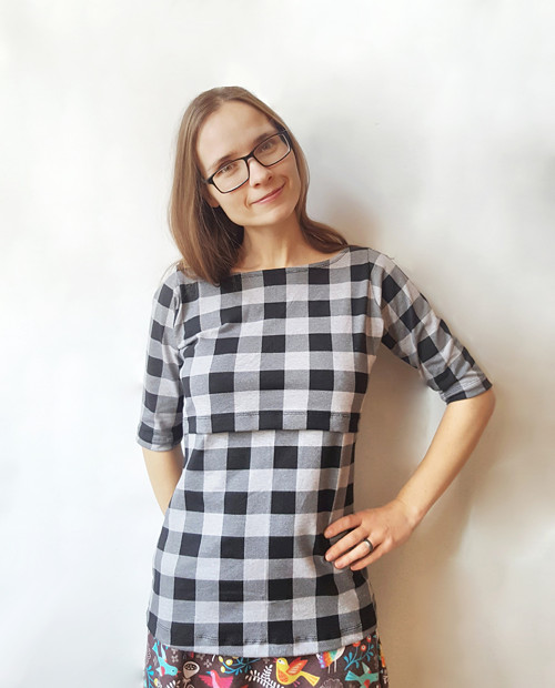 Triko kárované pro kojící mámy — foto 1
