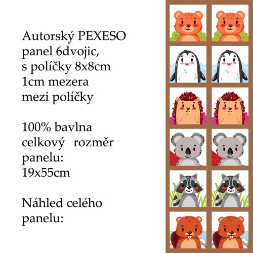 PEXESO panel 8x8cm, 6 dvojic: POSTAVIČKY II — foto 1