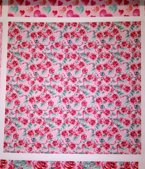 Bavlněný panel 35x35cm KOLEKCE ROMANTICKÉ RŮŽE