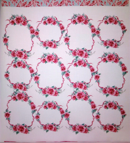 Bavlněný panel 35x35cm KOLEKCE ROMANTICKÉ RŮŽE