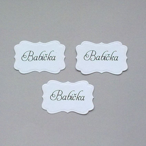 Štítky s nápisem - Babička - 3ks