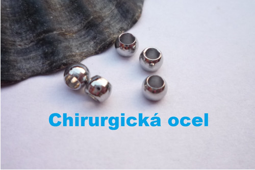 Korálek - chirurgická ocel 5 ks, 3mm
