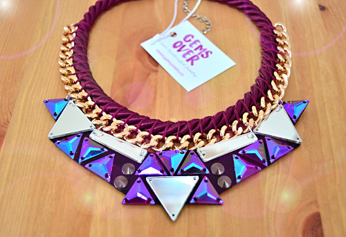 Náhrdelník Bordeaux Rope Purple Triangles — foto 1