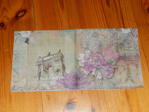Ubrousek na decoupage - květinová Paříž