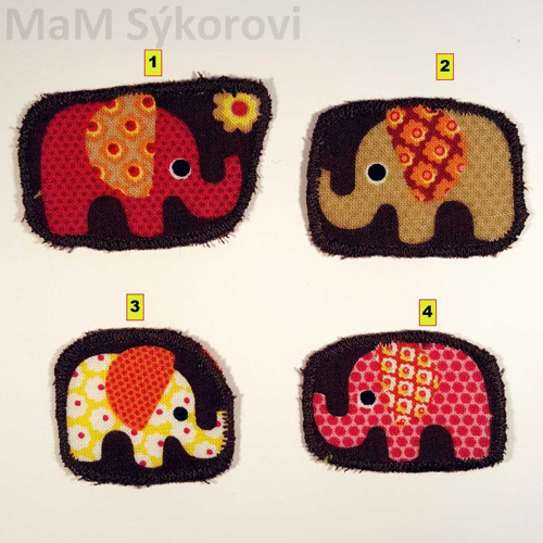 Nažehlovací záplata mini barevní sloníci