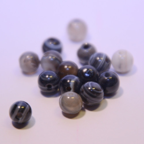 ACH2466 Achát s pruhy, kulička 6 mm / 2ks