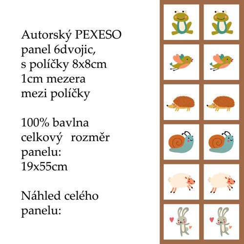 PEXESO panel 8x8cm, 6 dvojic: JARÁNCI — foto 1