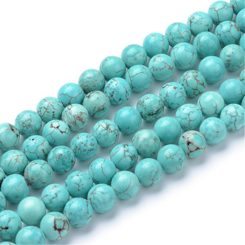 Přírodní minerál rekonstruovaný tyrkys 8 mm / 5 ks
