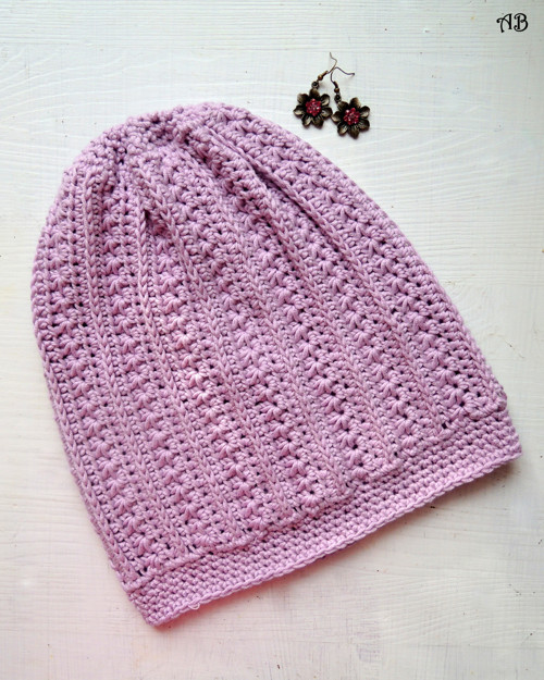 Háčkovaná čapka "LAVENDER FIELD" - bavlna/akryl — foto 1