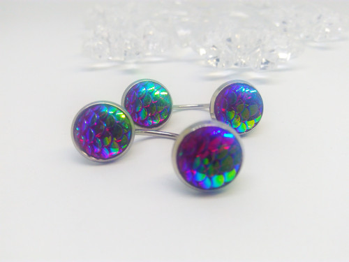 Náušnice dvojité Double- ocel 10mm — foto 1