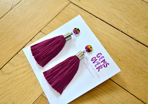 Náušnice Silver Short Wine Tassel — foto 1