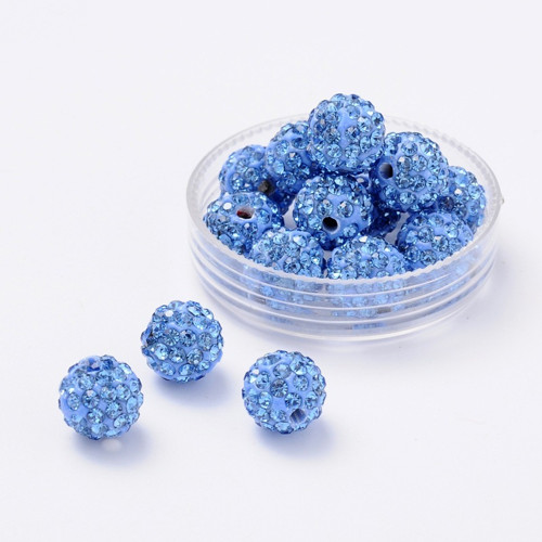 Shamballa kuličky modré 10mm 4ks/28,-