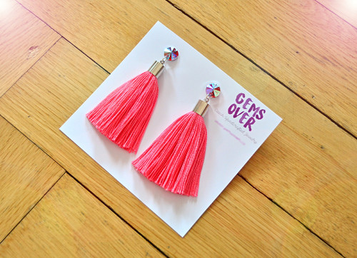 Náušnice Silver Pink Tassel — foto 1