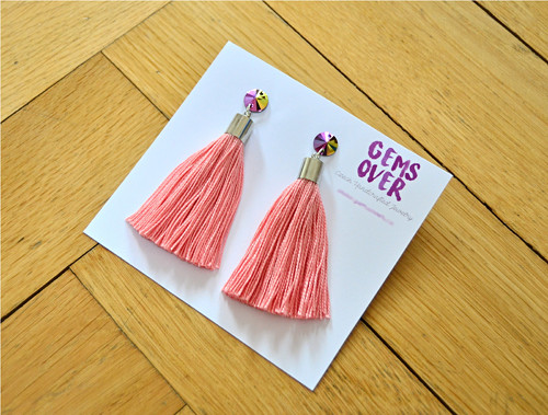 Náušnice Silver Salmon Tassel — foto 1