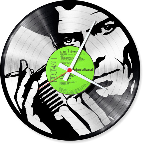 Nástěnné vinylové hodiny - David Bowie SILVER