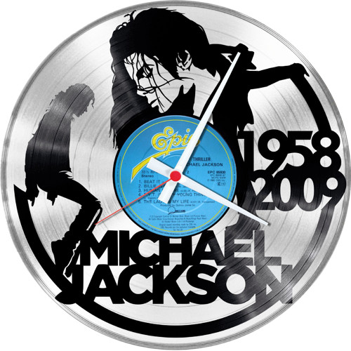 Nástěnné vinylové hodiny Michael Jackson #2 SILVER