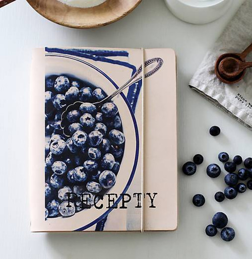 Kožený zápisník receptár A5 BLUEBERRY