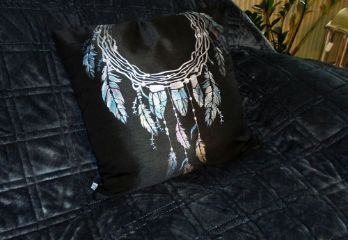 Černý boho polštář — foto 1