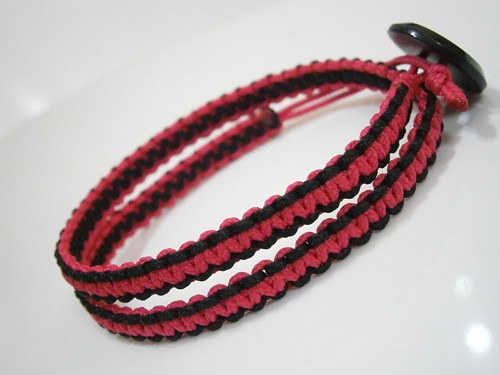 Dvojitý oboustranný neonový náramek (macramé)