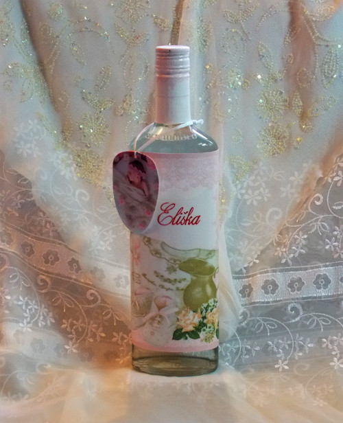 Fľaša ku krstu dievčatka