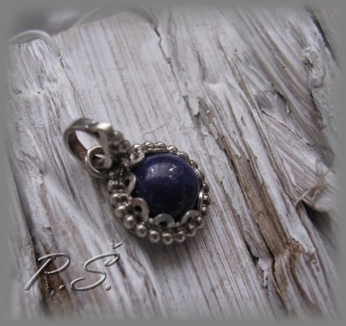 Lapis lazuli , mugle 6mm ...přívěsek