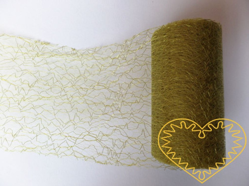 Zelená pavučina - spider organza - šíře 9,5 cm