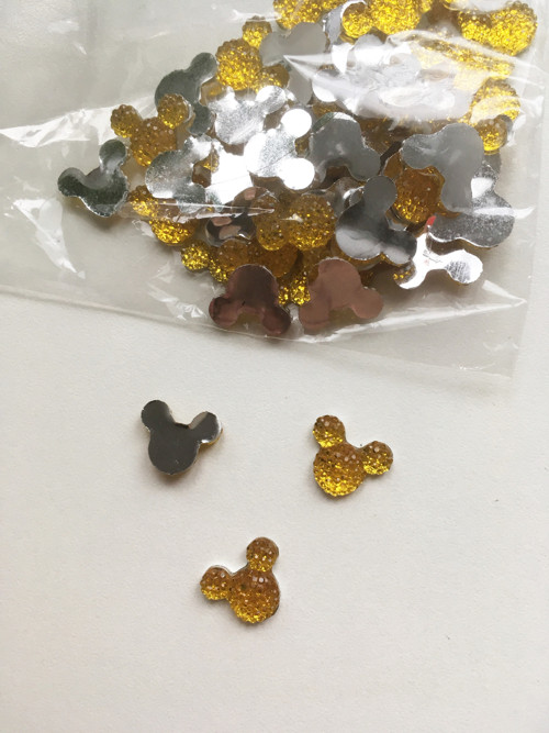 Hotfix mickey mouse kamínek žlutý 5ks